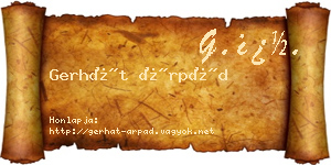 Gerhát Árpád névjegykártya